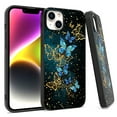 thumbnail image 2 of Xpression Cover for Apple iPhone 14 Plus (6.7") Fashion Stone Stylish Flake Glitter Bling Hybrid Ultra Slim Glossy TPU Rubber Hard PC Phone Case - Butterfly, 2 of 9