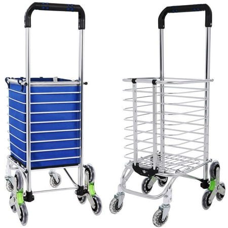 Portable Folding Stair Shopping Cart 8 Wheel Aluminum