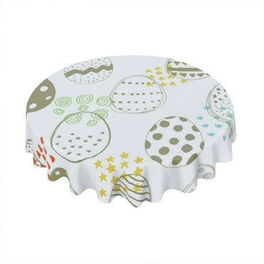 Eveokoki Easter Round Tablecloth 60 inch Diameter Color Easter Table Cloths Spill Proof Wrinkle Table Cloth for Kitchen Dining Decoration Holiday Parties