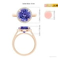 thumbnail image 4 of ANGARA Natural Round 3.5 ct Tanzanite Cathedral Ring with Diamond Halo in 14K Rose Gold for Women (Size-10mm) | December Birthstone, Anniversary, Jewelry Gift for Women | Natural Tanzanite Ring, 4 of 9