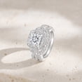 thumbnail image 5 of SFTING Engagement Rings for Women Princess Pear Cut Wedding Ring Set 5A CZ Silver Plated Anniversary Mother's Day Gift for Her Size 8, 5 of 8