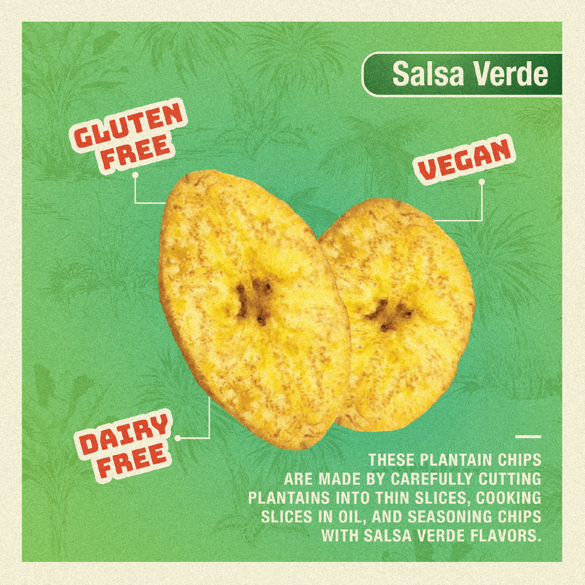 Zambos Premium Salsa Verde Plantain Chips, 5.30 oz Bag