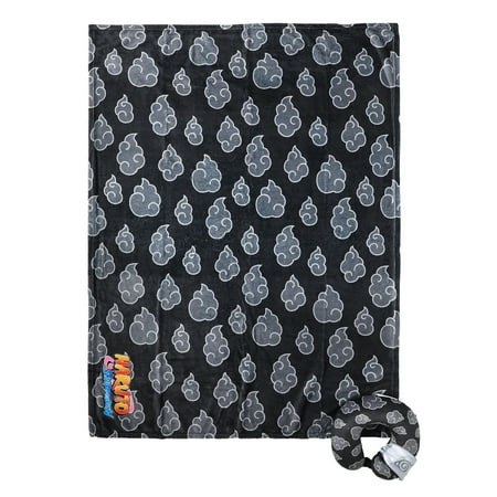 Naruto Gray Clouds 3-Piece Neck Pillow Travel Set With Eye Mask & Blanket