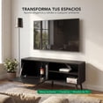 thumbnail image 3 of Mueble para TV 55” Almacenamiento con Repisas, Centro de Entretenimiento Moderno de Madera Sala negro, 3 of 7