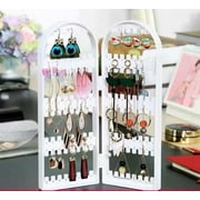Pro Space Foldable Earrings Display Stand Jewelry Hanger Organizer Bracelets Necklace Holder,White