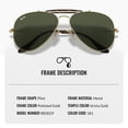 thumbnail image 3 of Ray-Ban RB3029 OUTDOORSMAN HAVANA COLLECTION Pilot Shaped Non-Polarized Sunglasses for Men - Includes Official RAYBAN Eyewear Kit - Ideal Formal & Casual Wear Sunglasses - G-15 Green Lens, 3 of 7