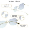 thumbnail image 2 of LifeArt Pure Titanium Frame Glasses/Blue Light Blocking Reading Glasses, Reduce Eyestrain, Stylish for Men and Women(Gold,+2.00 Magnification), 2 of 5