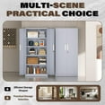 thumbnail image 5 of 72” Metal Garage Storage Cabinet, Lockable File Cabinets with 2 Doors and 4 Adjustable Shelves, Steel Tool Cabinets with Lock for Office, Home, Gym (Grey), 5 of 16