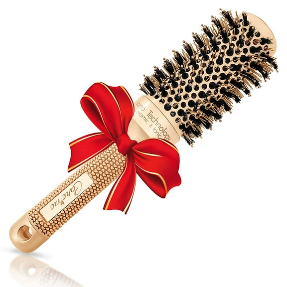 Care me Blowout Boar Bristle Round Brush (1.7 inch Core) for Blow-drying, Straightening, Styling Shoulder Length Normal or Thick Hair