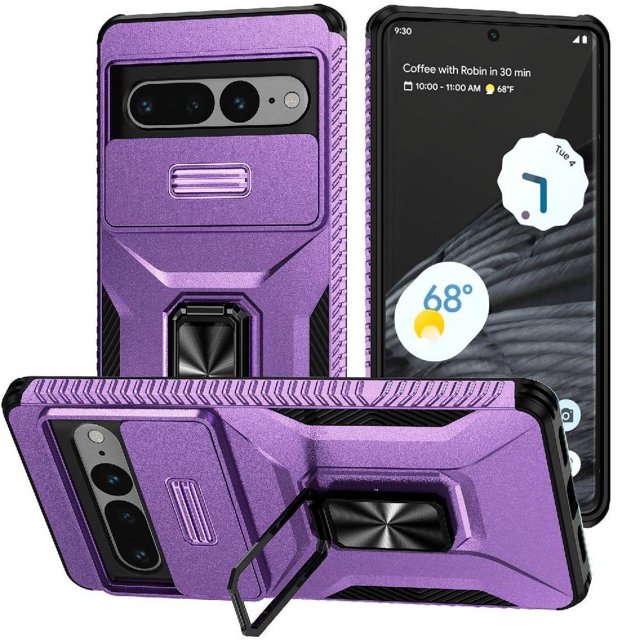 Funda para GANGXUN Google Pixel 7 Pro - Soporte metálico, Función magnética, Morado