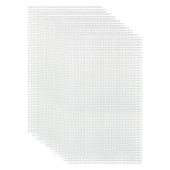 Plastic Mesh Canvas Sheets Blank Canvas White for Embroidery Needlepoint, Knit Crochet Yarn Crafting, 7.87"x12.6"