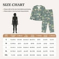 thumbnail image 4 of Pajama Sets for Women 2 Pcs, Painted Cute Goat Green Button Down Long Sleeve Sleepwear Lounge PJ Sets, 4 of 6