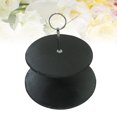 thumbnail image 1 of FELTECHELECTR Black Square Dessert Tiered Stand Two Tier for Thanksgiving 1Set, 1 of 8