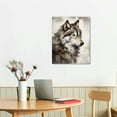 thumbnail image 2 of JRXY  Wolf Decor Animal Canvas Wall Art Rustic Wolf Painting Framed Wolf Picture Canvas Print Cabin Farmhouse Wall Decor Living Room Bedroom Dining Room Decoration Framed Gallery Wrap  pattern3, 2 of 4