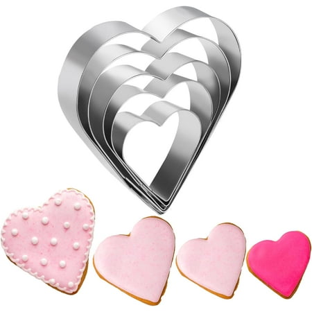 

Innovire 5 Pack Heart Cookie Cutter Set Small Heart Shaped Biscuit Cookie Cutter Different Sizes Stainless Steel Heart Shaped Mold Mini Biscuit Cutters for Baking Birthday Wedding