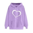 thumbnail image 2 of IROINNID Hoodies for Women Halloween Graphic Print Casual Long Sleeve Fall Hooded Sweatshirt with Pocket,Purple, 2 of 4
