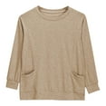 thumbnail image 2 of Ndbuld The Children's Place Girls' Long Sleeve Basic Layering T-Shirt Deal of The Week Beige 150cm/59in 12Y, 2 of 7