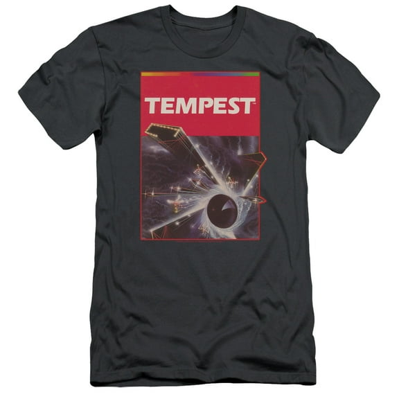 Atari Tempest Box Art S/S Adult 30/1 T-Shirt Charcoal