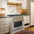 thumbnail image 3 of Akicon 36" Slide-in Freestanding Professional Style Gas Range with 5.2 Cu. Ft. Oven, 6 Burners, Convection Fan, Cast Iron Grates. Stainless Steel & Gold, 3 of 8