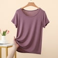 thumbnail image 6 of FNFYFH Womens Modal Soft Crewneck Short Sleeve T Shirts Summer Casual Basic Tops Tees, 6 of 6