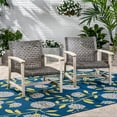 thumbnail image 3 of GDF Studio Savannah Outdoor Wood and Wicker Club Chairs, Set of 2, Gray and Mixed Black, 3 of 9