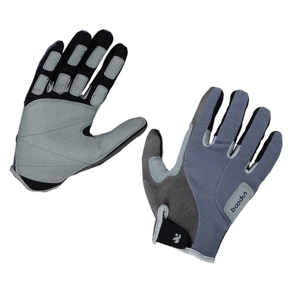 GOOHOCHY Climbing Gloves Full Finger for Outdoor Use Made from Durable Micrifiber and Suede Grey Size L
