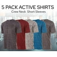 thumbnail image 6 of Mens Active T-Shirt - Quick-Dry Athletic Workout Training Crew Neck Short Sleeve Top 5 Pack, 6 of 7