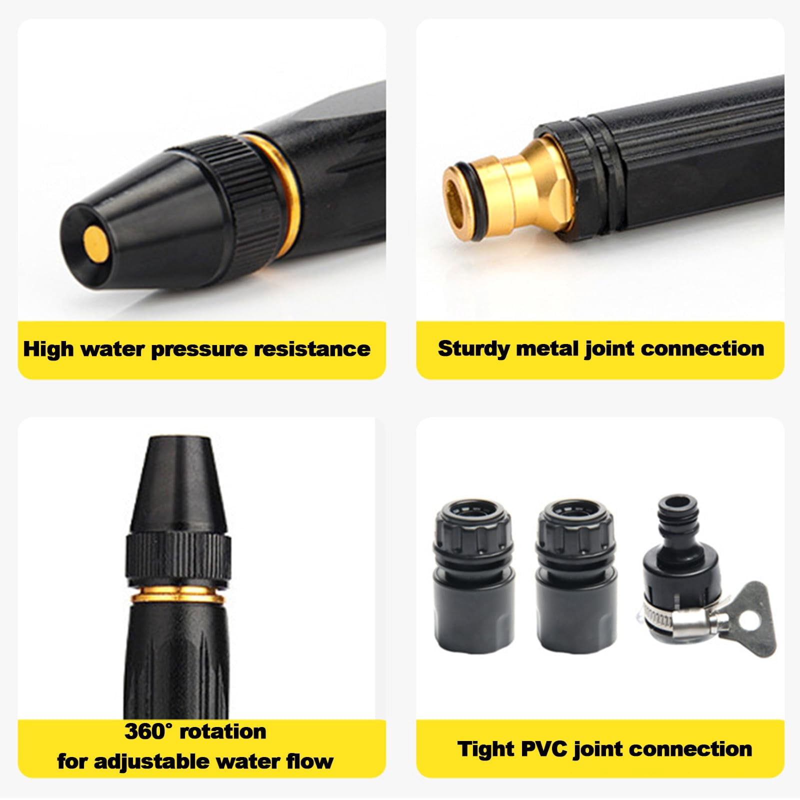 Home high-Pressure car wash Water Gun with Booster Nozzle, Upgraded Car Wash Water Gun Garden Hose Sprayer, for Watering Plants and Vegetables, and Car Washing