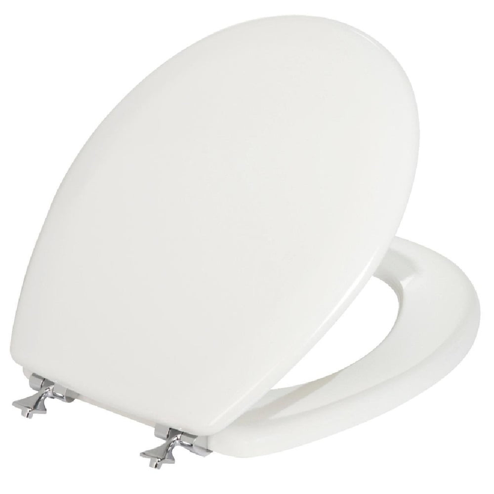 Mayfair 26CHSL000 Slow Close Round Toilet Seat, Molded Wood, White