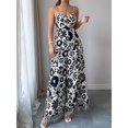 thumbnail image 6 of Women'S Jumpsuit Casual One-Piece Boho Summer Outfits Strap Wide Leg Long Pants Rompers, 6 of 9
