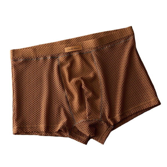 PBFRDSJ Men Mesh Boxer Briefs Full Breathable Hollow Elastic Waist Lightweight Sport Underwear for Daily Wear