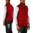 thumbnail image 3 of ToBeInStyle Men's Zip Up Sleeveless High Collar Polar Fleece Vest - Burgundy - XL, 3 of 7