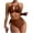 Coffee, variant on Elainilye Fashion Bikinis Sets for Women Two Piece Swimsuit Sexy Bathing Suit Sunscreen Diving Suit Bikinis Swimsuit,Black
