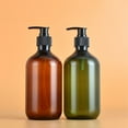 thumbnail image 4 of Qarigey Botella vacía de loción para viajes, dispensador de Gel de ducha para experiencia, botella con bomba de ducha Cuentagotas de vidrio y botellas Verde translúcido 300ml, 4 of 6