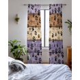 thumbnail image 3 of Purple Brown Sheer Curtains 84 Inch Length 2 Panels Set for Living Room/Bedroom, Rustic Farmhouse Dog Paw Vintage Kitchen Curtains Grommet Semi-Sheer Curtains Drapes Voile Window Treatments 42"x84"x2, 3 of 7