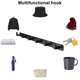 thumbnail image 4 of Perchero Vanloory de acero inoxidable resistente con 6 ganchos, negro, 4 of 7