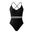 thumbnail image 6 of Summer Savings! Stamzod One Piece Bathing Suit V Neck Slimming Swimwear Jumpsuit Tummies Control 2024 Summer Athletic Swimming Sexy Women's Swimsuits, 6 of 7