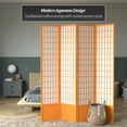 thumbnail image 2 of Red Lantern 7 ft. Tall Window Pane Shoji Screen - Honey - 4 Panels, 2 of 7