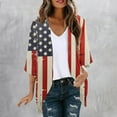 thumbnail image 1 of EGNMCR Cardigan Ladies' Cardigan Independence Day Printed Spring And Summer Long Sleeved Printed Women Coat, 1 of 5
