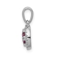 thumbnail image 2 of Real 14kt White Gold Diamond and .28 Ruby Circle Pendant; for Adults and Teens; for Women and Men, 2 of 4