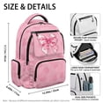 thumbnail image 6 of HUIACONG Pink Bow Print 16 Inch School Backpack for Girls Aged 6-14, Water Resistant Multi Pocket Bookbag with Adjustable Padded Straps Large Capacity for Primary Junior School, 6 of 7