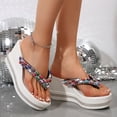 thumbnail image 4 of Dakaela Women's Platform Flip Flop Rhinestones Arch Support Summer Thong Sandals Soft Cushion Slippers, 4 of 7