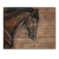 thumbnail image 3 of Designart 'Close Up Portrait Of A Brown Bay Horse' Farmhouse Print on Natural Pine Wood, 3 of 5