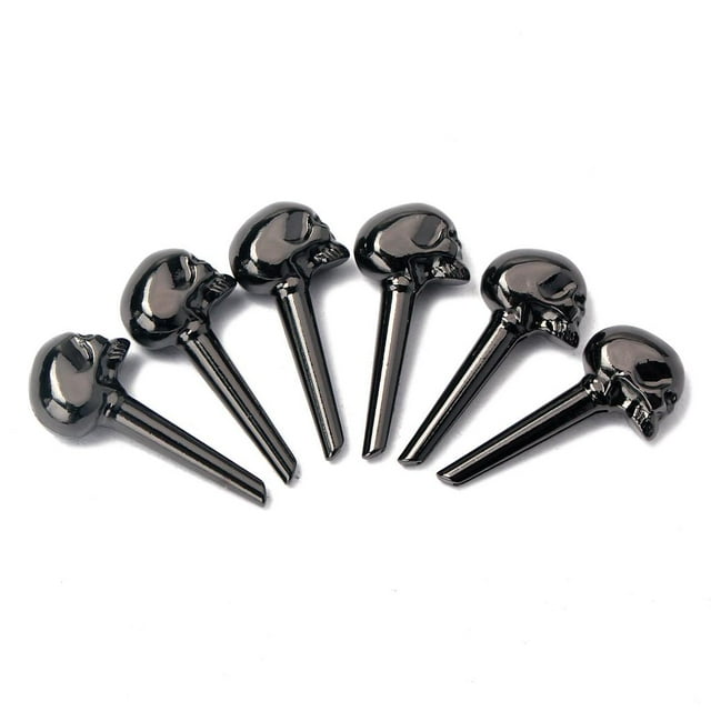 6 Piezas De Aleación De Zinc Pines De Puente Cabeza Del Cráneo Para La Guitarra Mandolina / Acústica Hugo Puente alfileres