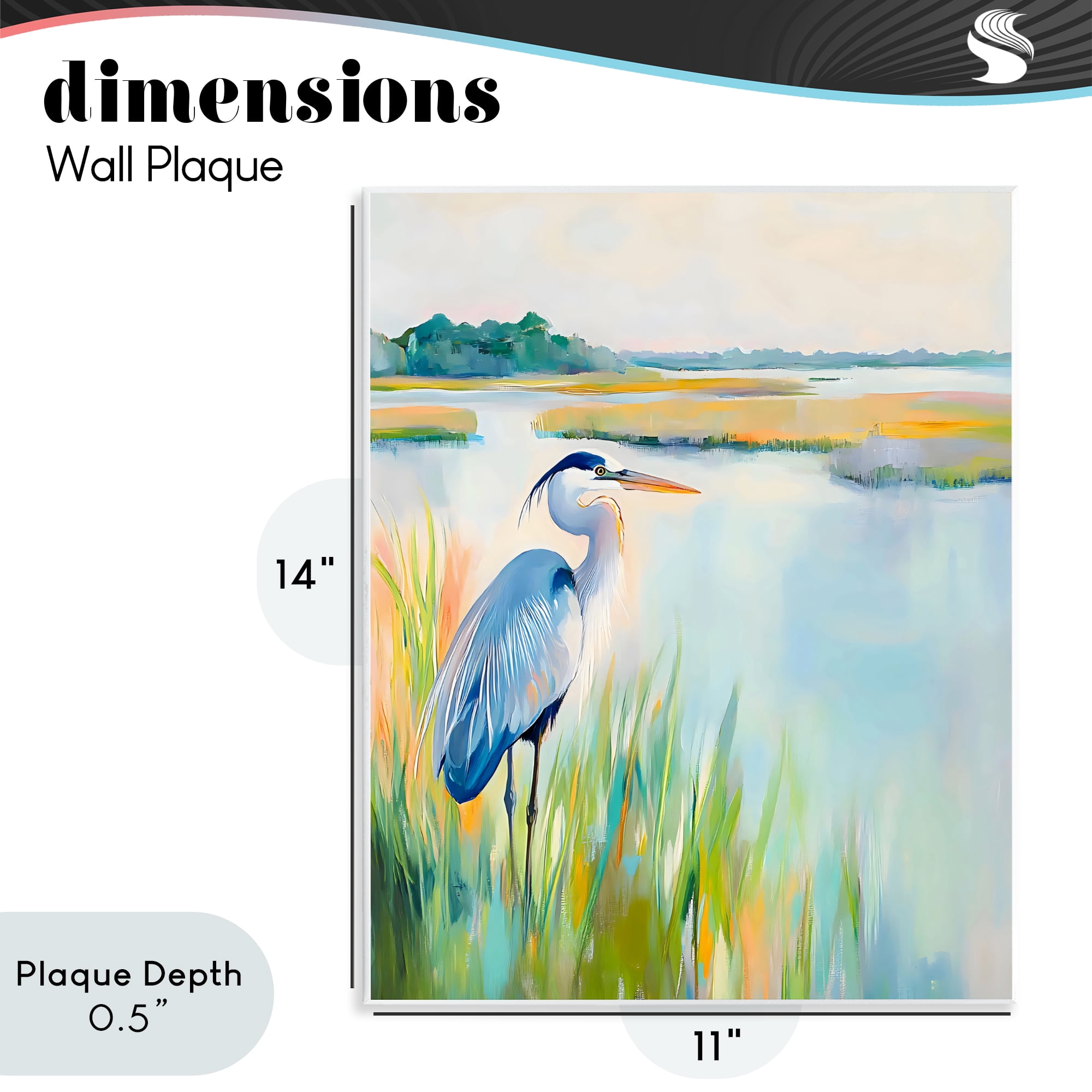 Stupell Industries Heron Perched in the Grass Wall Plaque Art, design by Creative Studio