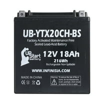 UB-YTX20CH-BS Battery Replacement for 2013 Suzuki VZ1500 Boulevard M90 1500 CC Motorcycle - Factory Activated, Maintenance Free, Motorcycle Battery - 12V 18AH, UpStart Battery Brand