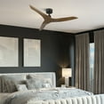 thumbnail image 5 of Bestco  50"  Modern Smart Ceiling Fan with Remote Compatible with Alexa Google Voice App Control, Semi Flush Mount Indoor 6 Speed Reversible Fandelier, Walnut, 5 of 10