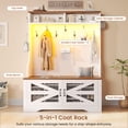 thumbnail image 3 of Farmhouse Hall Tree with 9 Coat Hooks, Bench and Shoe Storage, 5-in-1 Entryway Bench, 3 of 8