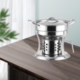 thumbnail image 1 of Olla caliente de acero inoxidable para frotar Fondue caliente Olla de de Alcohol Olla de Alcohol para viajes en interiores y exteriores - Tapa de acero Soledad platos de chorro, 1 of 10
