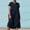 Dark Blue, variant on Womens Dress Summer Casual Midi Short Sleeve Button Down Shirt Dress Loose Beach Beach Cover Up Dress with Pockets